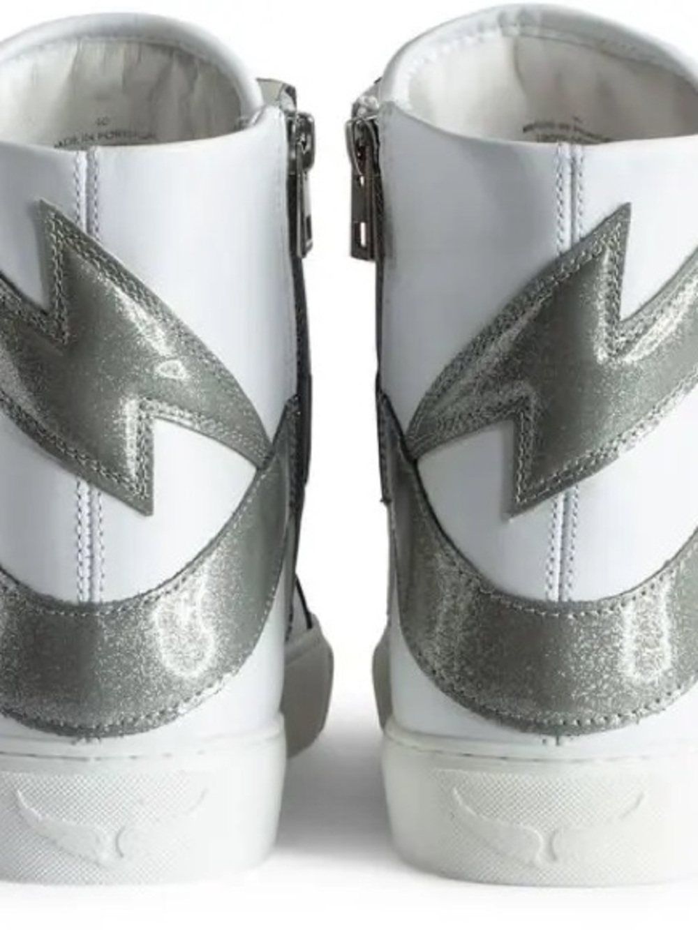 Zadig & Voltaire White and Silver High-Top Sneakers